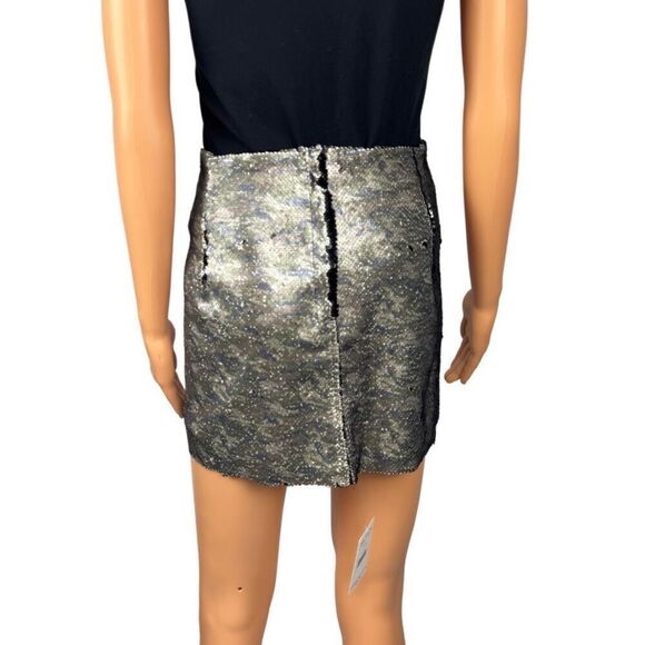 NWT Free People Skinny Sequin Camo Mini Skirt - Picture 5 of 7